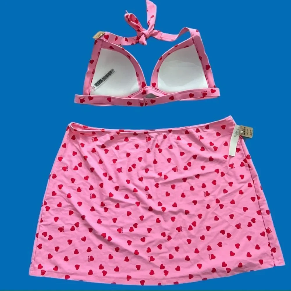 Victorias Secret Set Molded Padded Cups Halter Bikini Top & matching Skirt XXL